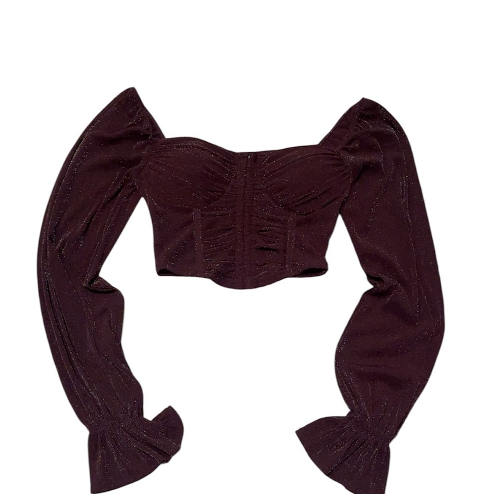 Privy Dark Purple Off-Shoulder Blouse